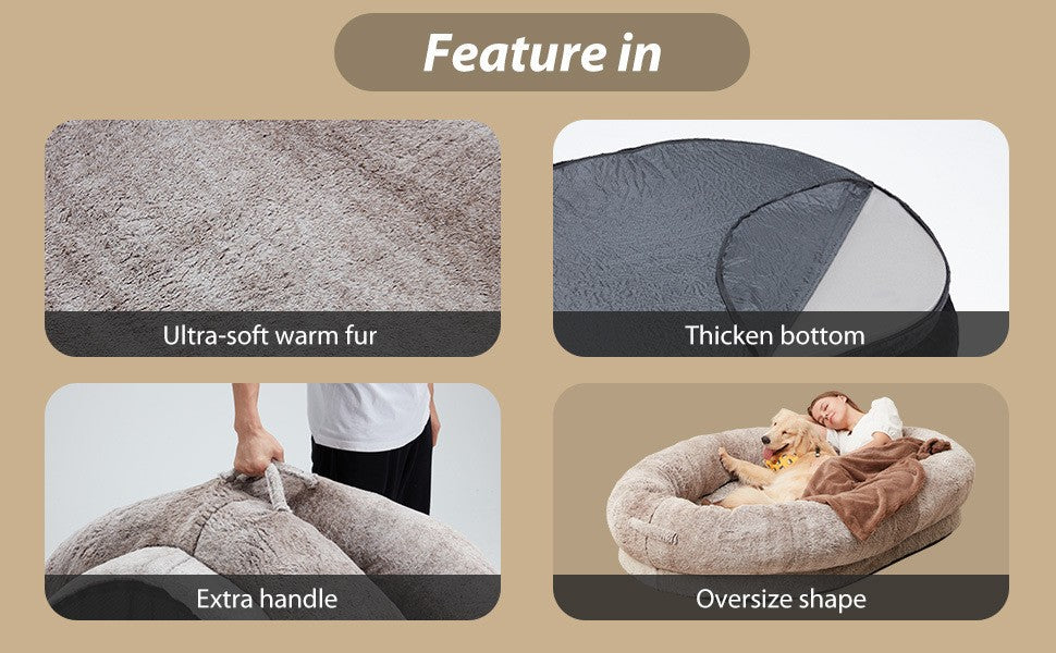 Dog Bed for Humans Portable Pet Bed Giant Dog Bed Human Bed Cat Bed Dog Bed