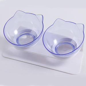 Neck Guard Cat Bowl One-Piece Double Bowl Pet Dog Bowl Oblique Mouth Anti-Overturning Cat And Dog Feeding Pet Bowl