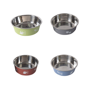 Pet Double Stainless Steel Cat Bowl Dog Bowl Non-Slip Resistant Drop Resistant Feeder Anti Knock Over Dog Food Basin