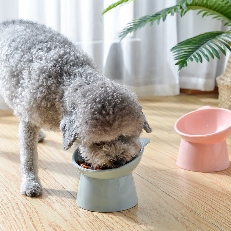 Cat Pet Supplies High Cat Bowl Dog Bowl To Protect The Cervical Spine Cat Feeding Bowl Slant Mouth Drinking Pet Bowl