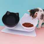 Neck Guard Cat Bowl One-Piece Double Bowl Pet Dog Bowl Oblique Mouth Anti-Overturning Cat And Dog Feeding Pet Bowl