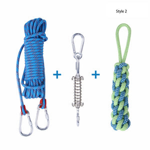 Spring Hanging Rope Amusing Dog Toy Stainless Steel Spring Cotton Rope Toy Spring Rod Dog Rope Toy Tibetan Mastiff Training