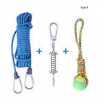 Spring Hanging Rope Amusing Dog Toy Stainless Steel Spring Cotton Rope Toy Spring Rod Dog Rope Toy Tibetan Mastiff Training