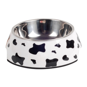 Stainless Steel Dog Bowl Pink Blue Cats Bowls Print Pattern Pet Food Feeders Health Plastic Water Sigle Bowl For Dog Cat