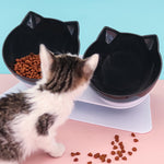 Neck Guard Cat Bowl One-Piece Double Bowl Pet Dog Bowl Oblique Mouth Anti-Overturning Cat And Dog Feeding Pet Bowl